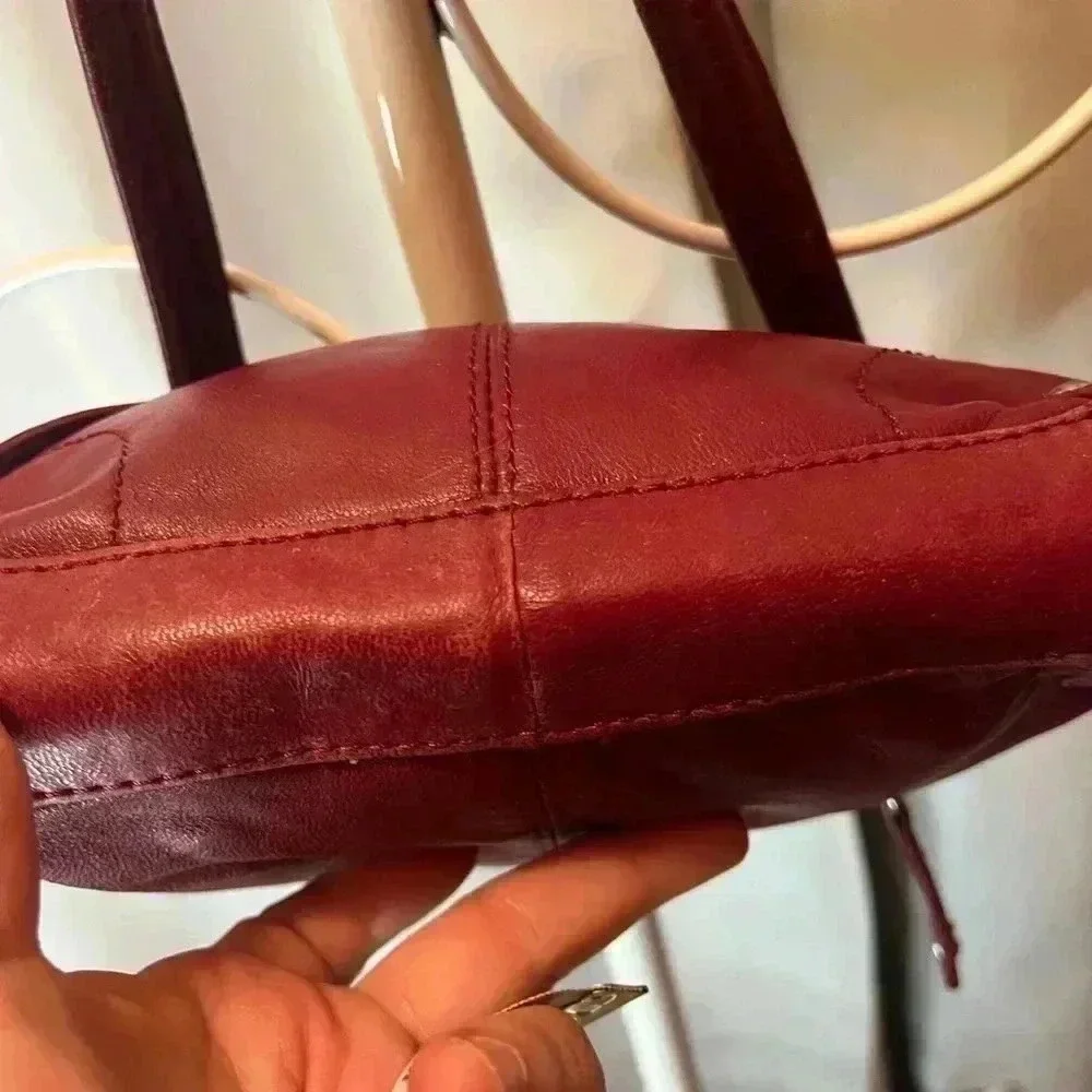 Red leather Stone Mountain Hobo Bag